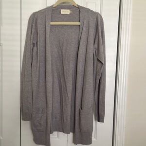 Dreamers Gray Cardigan Sweater Lightweight Knit